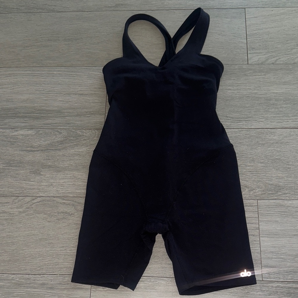 ALO Yoga Black Fitted Jumpsuit Romper